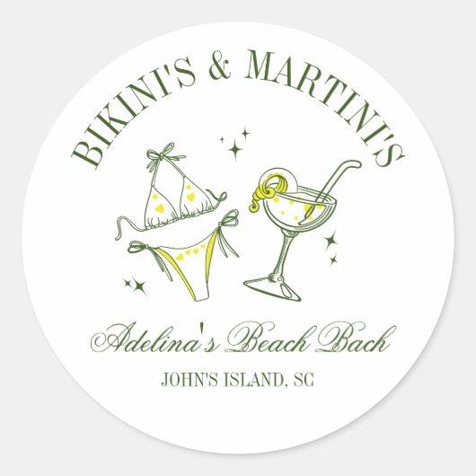 ビーチ バチェロレッテ パーティー 景品 ソーシャル クラブ ラウンドシール (正面)