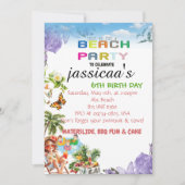 ビーチ バースデー パーティー 招待状 (正面)