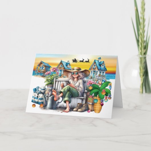 ビーチ パーソナル、ビジネス、リラ・エステイト クリスマス カード (正面)