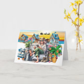 ビーチ パーソナル、ビジネス、リラ・エステート クリスマス カード (黄色い花)