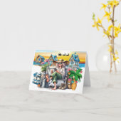 ビーチ　パーソナル　不動産　ビジネス　クリスマス カード (黄色い花)