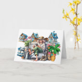 ビーチ　パーソナル　不動産　ビジネス　クリスマス カード (黄色い花)