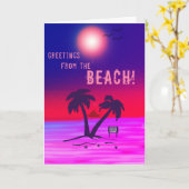 ビーチ!パープル カード (黄色い花)