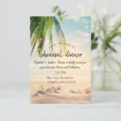ビーチ、パーム、シースター、シーシェルリハーサルディナー 招待状 (スタンド正面)