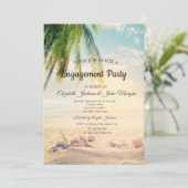 ビーチ、パーム、シースター、シーシェル婚約 招待状 (スタンド正面)