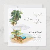 ビーチ·パーム·ツリーの動きの発表 招待状 (正面)