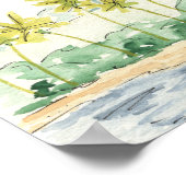 ビーチ パーム ツリー トロピカル 水彩 結婚式 ポスター (角)