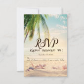 ビーチ,パーム, ヒトデ,貝殻の招待状 RSVP 招待状 (正面)