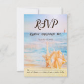 ビーチ, ヒトデ, ヤドカリ 返信 招待状 (正面)
