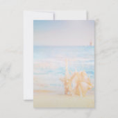 ビーチ、ヒトデ、貝殻 返信お願いします 招待状 (裏面)