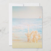 ビーチ、ヒトデ、貝殻 Save The Date セーブザデート (裏面)