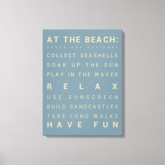 ビーチ-ビーチハウス規則 – 18インチx 24インチ キャンバスプリント (正面)