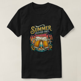 ビーチ ビールと夕日 - 夏の休暇パーティー Tシャツ