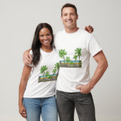 ビーチ ピクセルアート 自然 Tシャツ (ユニセックス)
