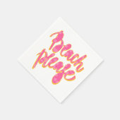 ビーチ |ピンク&オレンジタイポグラフィ&引用文 スタンダードカクテルナプキン (角)