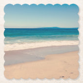 ビーチ フォト オーシャン ブルー 景色 ペーパーコースター (正面)