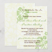 ビーチ フラワーズ - グリーン (5x7) 招待状 (正面/裏面)