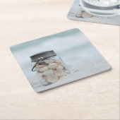 ビーチ|フロリダの貝殻の瓶 スクエアペーパーコースター (アングル)