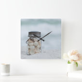 ビーチ|フロリダの貝殻の瓶 スクエア壁時計 (ホーム)