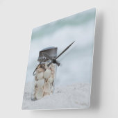 ビーチ|フロリダの貝殻の瓶 スクエア壁時計 (傾斜)