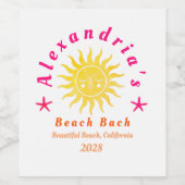 ビーチ ブライズ バチェロレッテ パーティー ボーホー サン ワインラベル (シングルラベル)