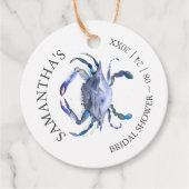 ビーチ ブライダルシャワー テーマ カニ フェイバータグ (正面)