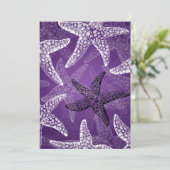 ビーチ ブライダルシャワー ヒトデ 紫 招待状 (スタンド正面)