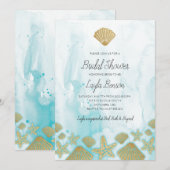 ビーチ ブライダルシャワー 招待状 (正面/裏面)