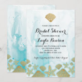 ビーチ ブライダルシャワー 招待状 (正面/裏面)
