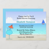 ビーチ ブライダルシャワー 招待状 (正面/裏面)