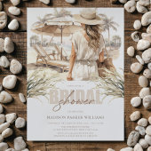 ビーチ ブライダル シャワー パステル ウォーターカラー 招待状