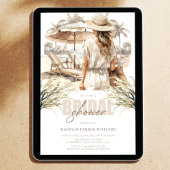 ビーチ ブライダル シャワー パステル ウォーターカラー 招待状