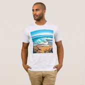 ビーチ ブリス: 海の景色 Tシャツ (正面フル)