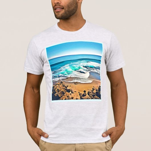 ビーチ ブリス: 海の景色 Tシャツ (正面)