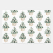 ビーチ ブルー ホワイト クリスマスツリー オーナメント ラッピングペーパーシート (正面2)