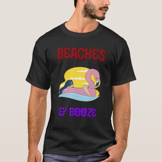 ビーチ&ブーズサマードリンクことわざ皮肉 Tシャツ (正面)