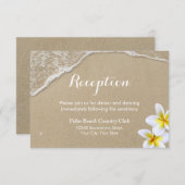 ビーチ＆プルメリアのサマウェディングパーティー エンクロージャーカード (正面/裏面)