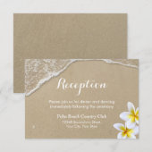 ビーチ＆プルメリアのサマーウェディングパーティー エンクロージャーカード (正面/裏面)