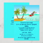 ビーチ/プールパーティーの招待状 招待状 (正面/裏面)