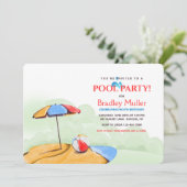 ビーチ/プールパーティーの招待状 招待状 (スタンド正面)