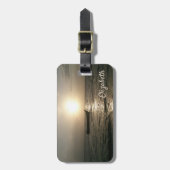 ビーチ、ボート、サンセットパーソナライズされた- ラゲッジタグ (正面縦)