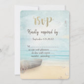 ビーチ ボート ライトハウス 返信 招待状 (正面)