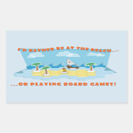 ビーチ&ボードゲームステッカー 長方形シール
