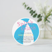 ビーチ·ボール·ガールズ·サマー·プール·バースデー·パーティー 招待状 (スタンド正面)