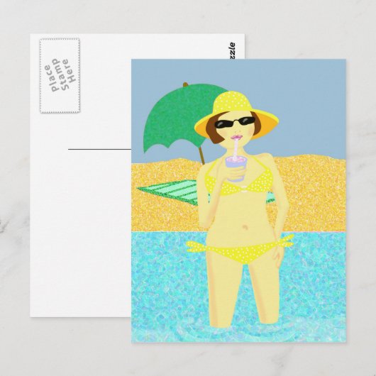 ビーチ ポストカード (正面/裏面)