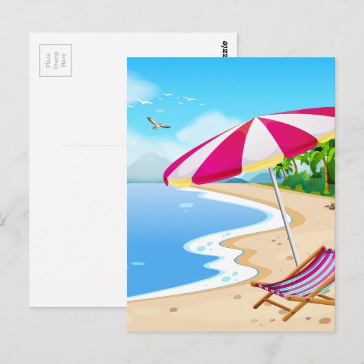 ビーチ ポストカード (正面/裏面)