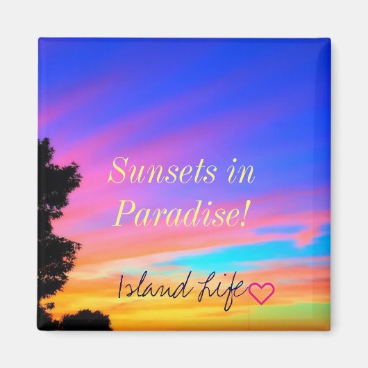 ビーチ |マグネット |ビーチは私のハッピープレイス マグネット (正面)