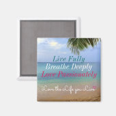 ビーチ |マグネット | Love the life you live マグネット (正面/裏面)