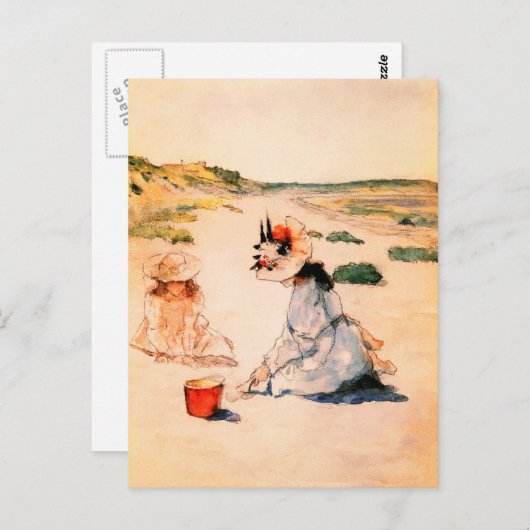 ビーチ。マザーズデイファインアートはがき ポストカード (正面/裏面)