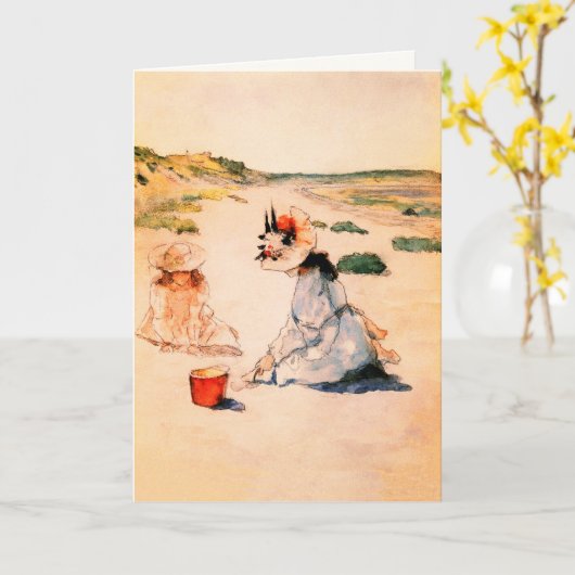 ビーチ。マザーズデイファインアートカード カード (黄色い花)